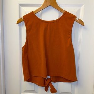 Orange high neck tank top